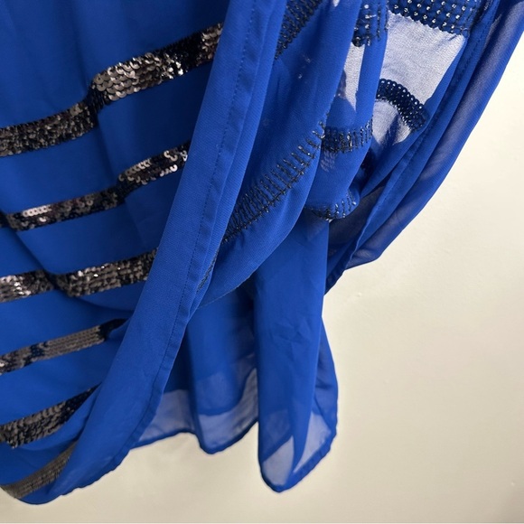 A.N.A. Sleeveless Blue Sequin Striped Women's Tank Top SZ 2X - Picture 4 of 7